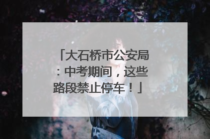 大石桥市公安局：中考期间，这些路段禁止停车！