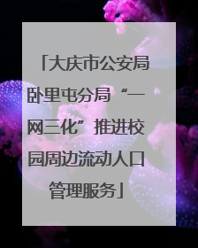 大庆市公安局卧里屯分局“一网三化”推进校园周边流动人口管理服务