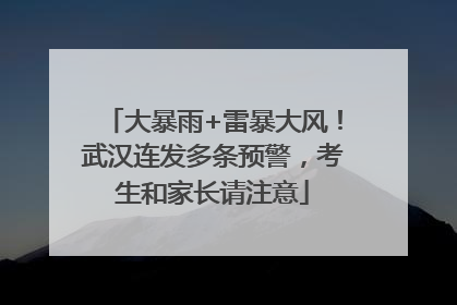 大暴雨+雷暴大风！武汉连发多条预警，考生和家长请注意