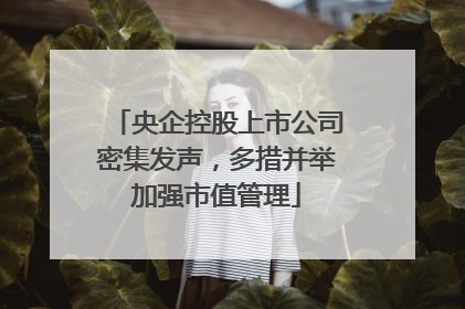 央企控股上市公司密集发声，多措并举加强市值管理