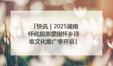 快讯｜2025湖南·怀化屈原爱国怀乡诗歌文化推广季开幕