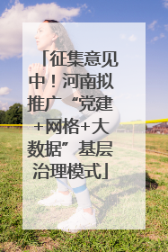 征集意见中！河南拟推广“党建+网格+大数据”基层治理模式