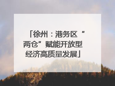 徐州：港务区“两仓”赋能开放型经济高质量发展