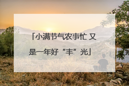 小满节气农事忙 又是一年好“丰”光
