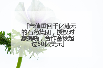 市值重回千亿港元的石药集团，授权对象揭晓，合作金额超过50亿美元