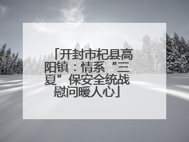 开封市杞县高阳镇：情系“三夏”保安全统战慰问暖人心