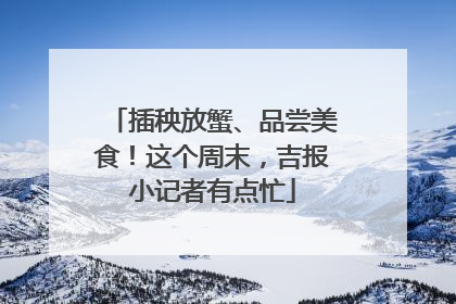 插秧放蟹、品尝美食！这个周末，吉报小记者有点忙