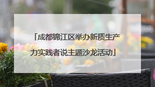 成都锦江区举办新质生产力实践者说主题沙龙活动