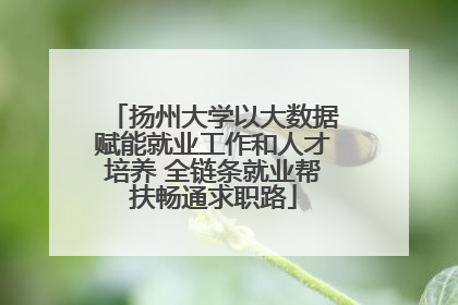扬州大学以大数据赋能就业工作和人才培养 全链条就业帮扶畅通求职路