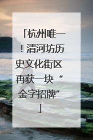 杭州唯一！清河坊历史文化街区再获一块“金字招牌”