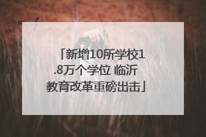 新增10所学校1.8万个学位 临沂教育改革重磅出击