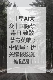早AI大众｜国际禁毒日 致敬禁毒英雄；中情局：伊关键核设施被摧毁
