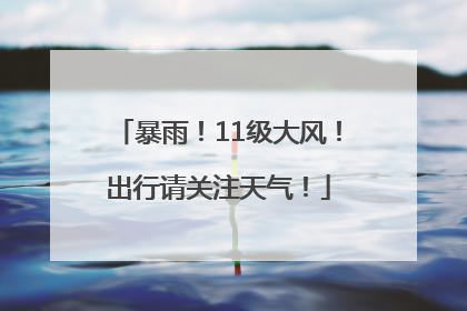 暴雨！11级大风！出行请关注天气！