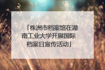 株洲市档案馆在湖南工业大学开展国际档案日宣传活动