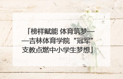 榜样赋能 体育筑梦——吉林体育学院“冠军”支教点燃中小学生梦想