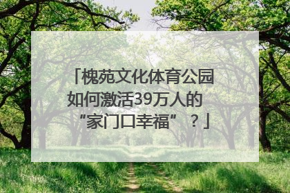槐苑文化体育公园如何激活39万人的“家门口幸福”？