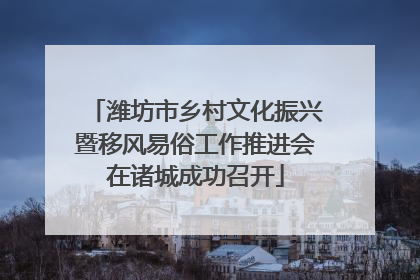 潍坊市乡村文化振兴暨移风易俗工作推进会在诸城成功召开