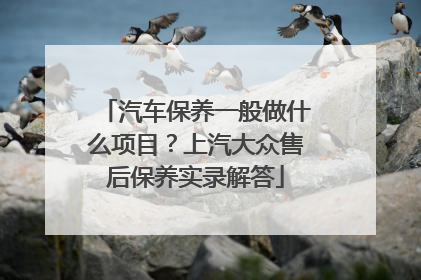 汽车保养一般做什么项目？上汽大众售后保养实录解答