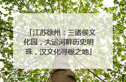 江苏徐州：三诸侯文化园，大运河畔历史明珠，汉文化寻根之地