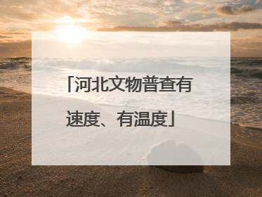 河北文物普查有速度、有温度