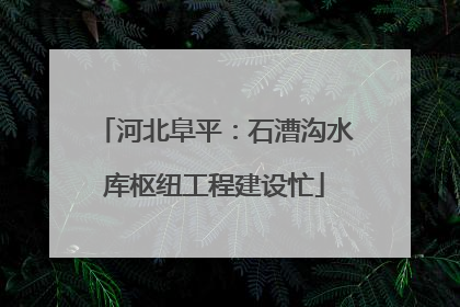 河北阜平：石漕沟水库枢纽工程建设忙