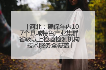 河北：确保年内107个县域特色产业集群省级以上检验检测机构技术服务全覆盖
