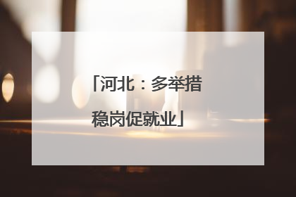 河北：多举措稳岗促就业