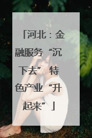 河北：金融服务“沉下去” 特色产业“升起来”