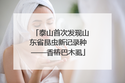 泰山首次发现山东省昆虫新记录种——香椿巴木虱