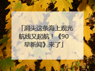 洞头这条海上观光航线又起航！《90早新闻》来了
