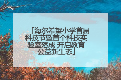 海尔希望小学首届科技节暨首个科技实验室落成 开启教育公益新生态