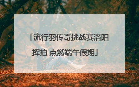 流行羽传奇挑战赛洛阳挥拍 点燃端午假期