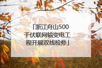 浙江舟山500千伏联网输变电工程开展双线检修
