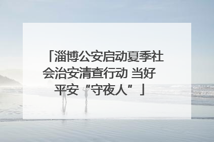 淄博公安启动夏季社会治安清查行动 当好平安“守夜人”
