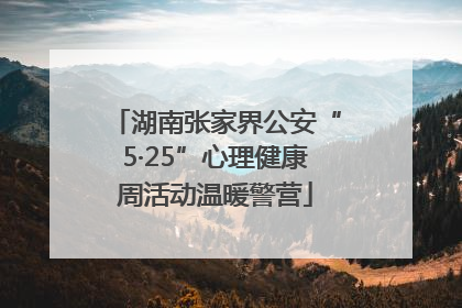 湖南张家界公安“5·25”心理健康周活动温暖警营