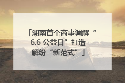 湖南首个商事调解“6.6 公益日”打造解纷“新范式”