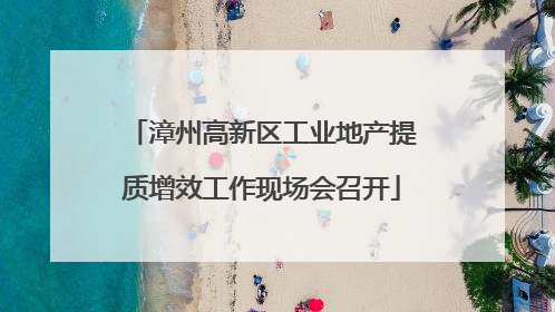 漳州高新区工业地产提质增效工作现场会召开