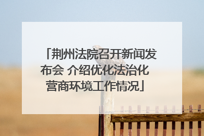 荆州法院召开新闻发布会 介绍优化法治化营商环境工作情况
