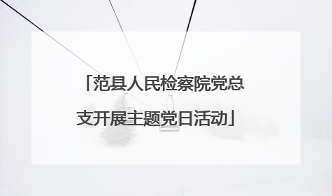 范县人民检察院党总支开展主题党日活动