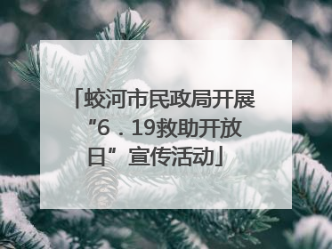 蛟河市民政局开展“6．19救助开放日”宣传活动