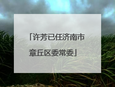 许芳已任济南市章丘区委常委