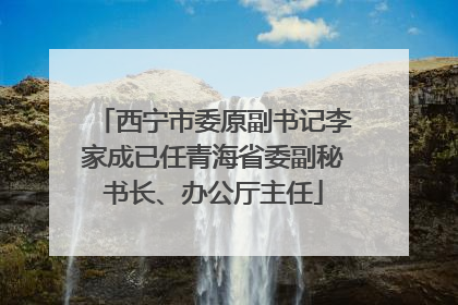 西宁市委原副书记李家成已任青海省委副秘书长、办公厅主任