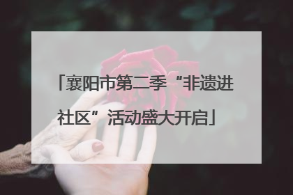 襄阳市第二季“非遗进社区”活动盛大开启