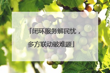 闭环服务解民忧，多方联动破难题