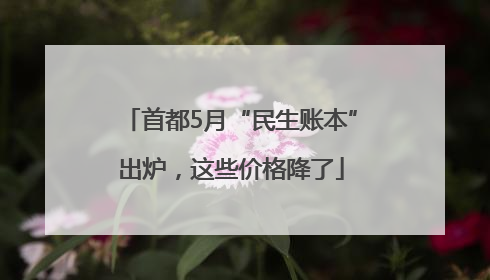 首都5月“民生账本”出炉，这些价格降了