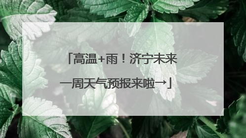 高温+雨！济宁未来一周天气预报来啦→