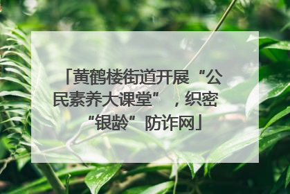 黄鹤楼街道开展“公民素养大课堂”，织密“银龄”防诈网