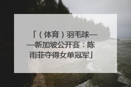 （体育）羽毛球——新加坡公开赛：陈雨菲夺得女单冠军