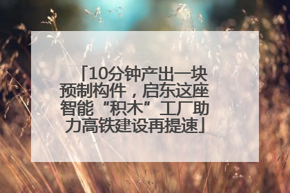 10分钟产出一块预制构件，启东这座智能“积木”工厂助力高铁建设再提速
