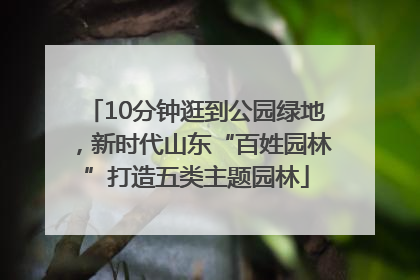 10分钟逛到公园绿地，新时代山东“百姓园林”打造五类主题园林